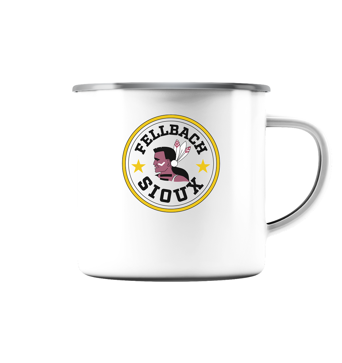 Fellbach Sioux - Emaille Tasse (Silber)
