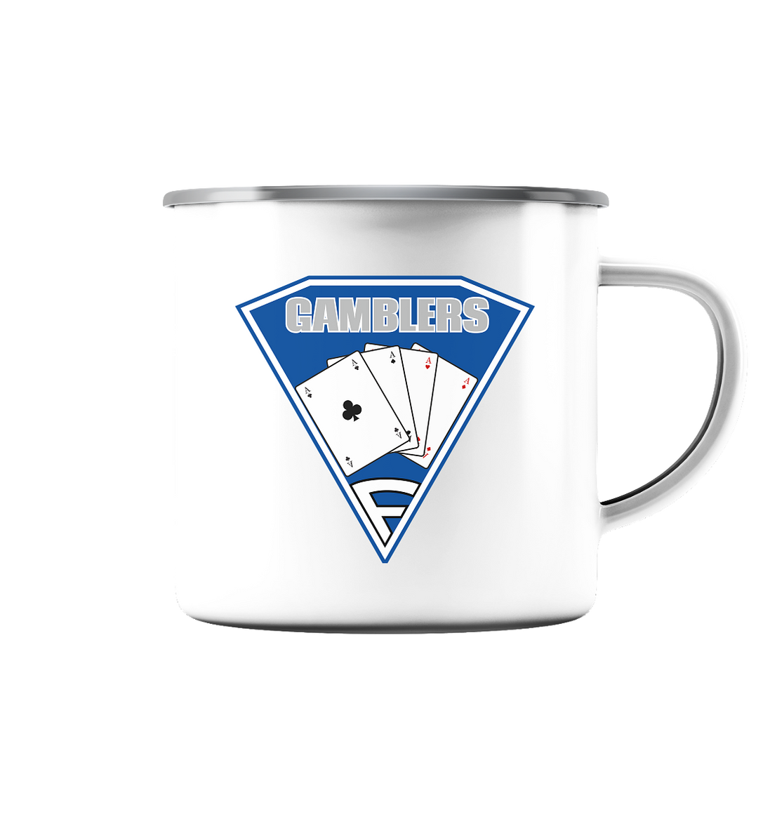 Frankfurt Gamblers - Emaille Tasse (Silber)