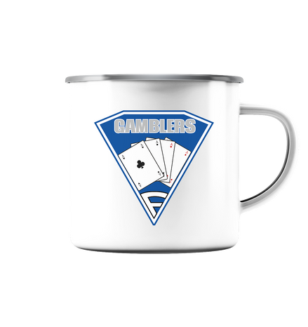 Frankfurt Gamblers - Emaille Tasse (Silber)