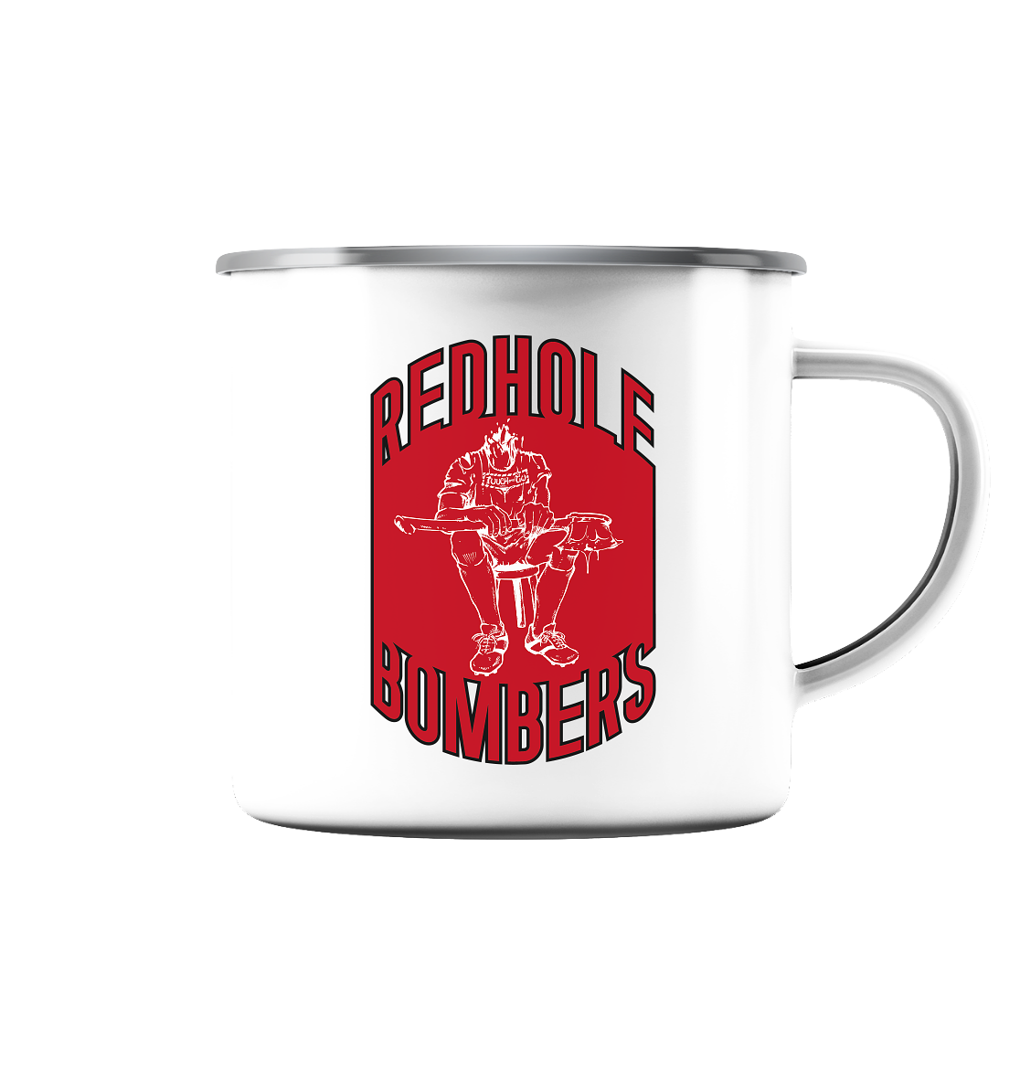 Göppingen Red Hole Bombers - Emaille Tasse (Silber)