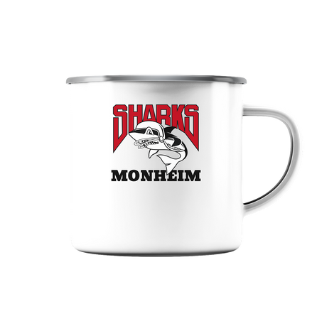 Monheim Sharks - Emaille Tasse (Silber)
