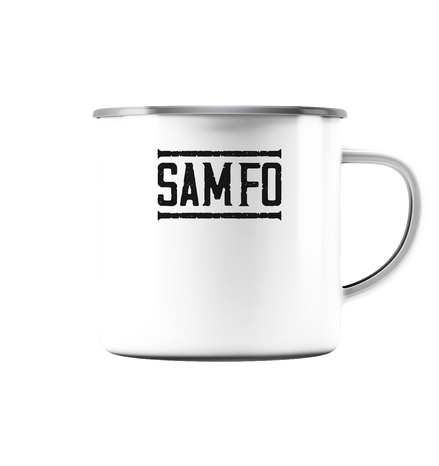 SAMFO black - Emaille Tasse (Silber)