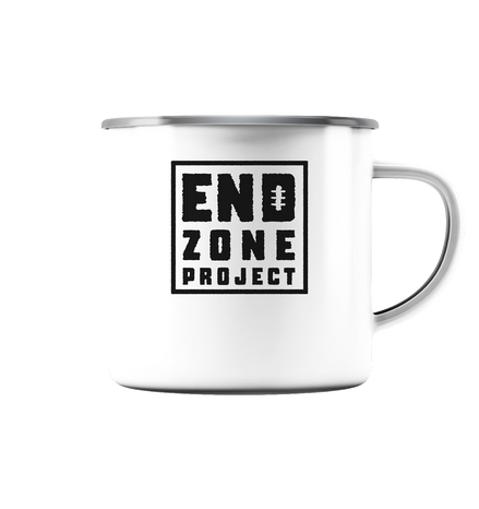 Endzone Project Quadrat  - Emaille Tasse (Silber)