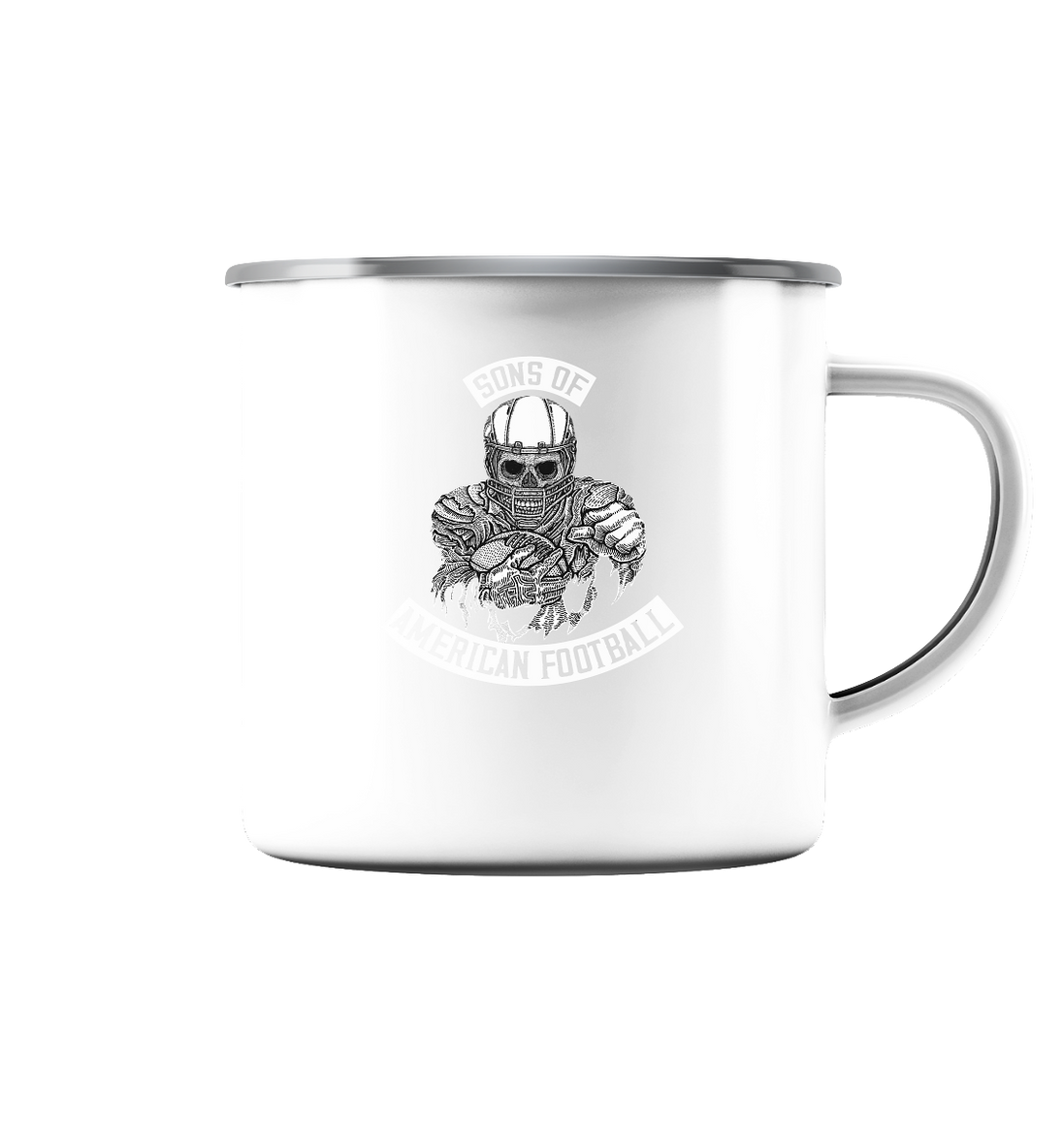SAMFO Sons of American Football  - Emaille Tasse (Silber)