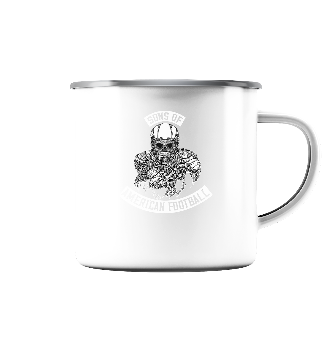 SAMFO Sons of American Football  - Emaille Tasse (Silber)