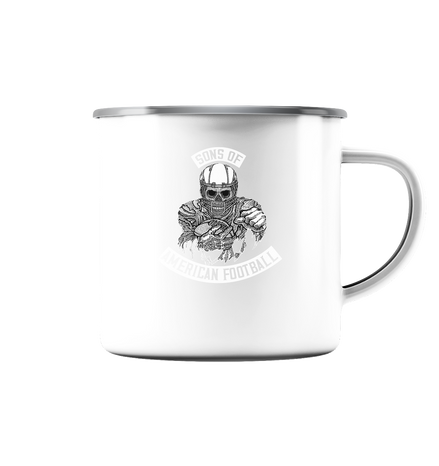 SAMFO Sons of American Football  - Emaille Tasse (Silber)