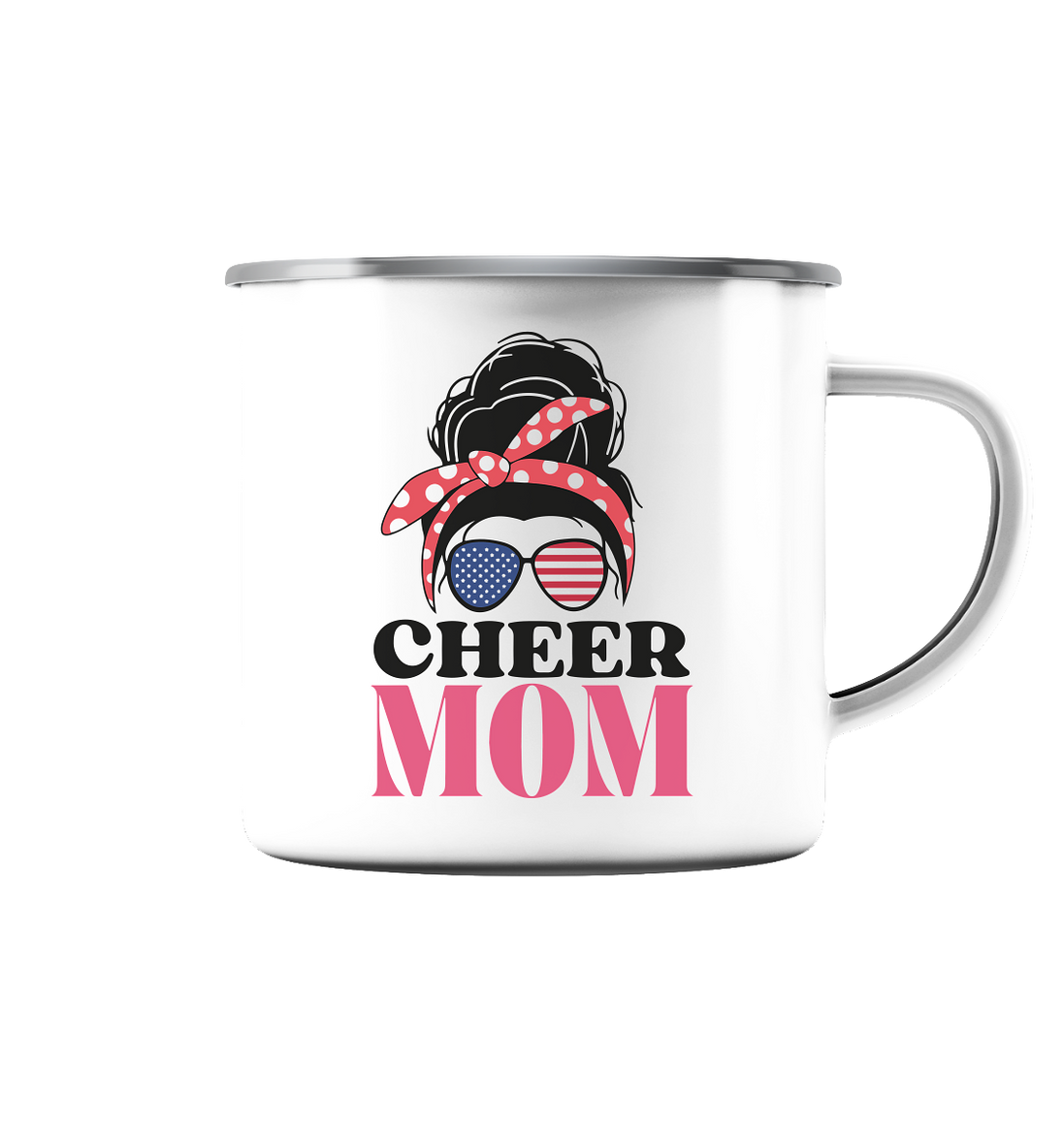 Cheer Mom Sunglases - Emaille Tasse (Silber)