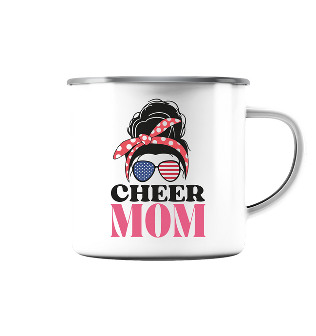 Cheer Mom Sunglases - Emaille Tasse (Silber)