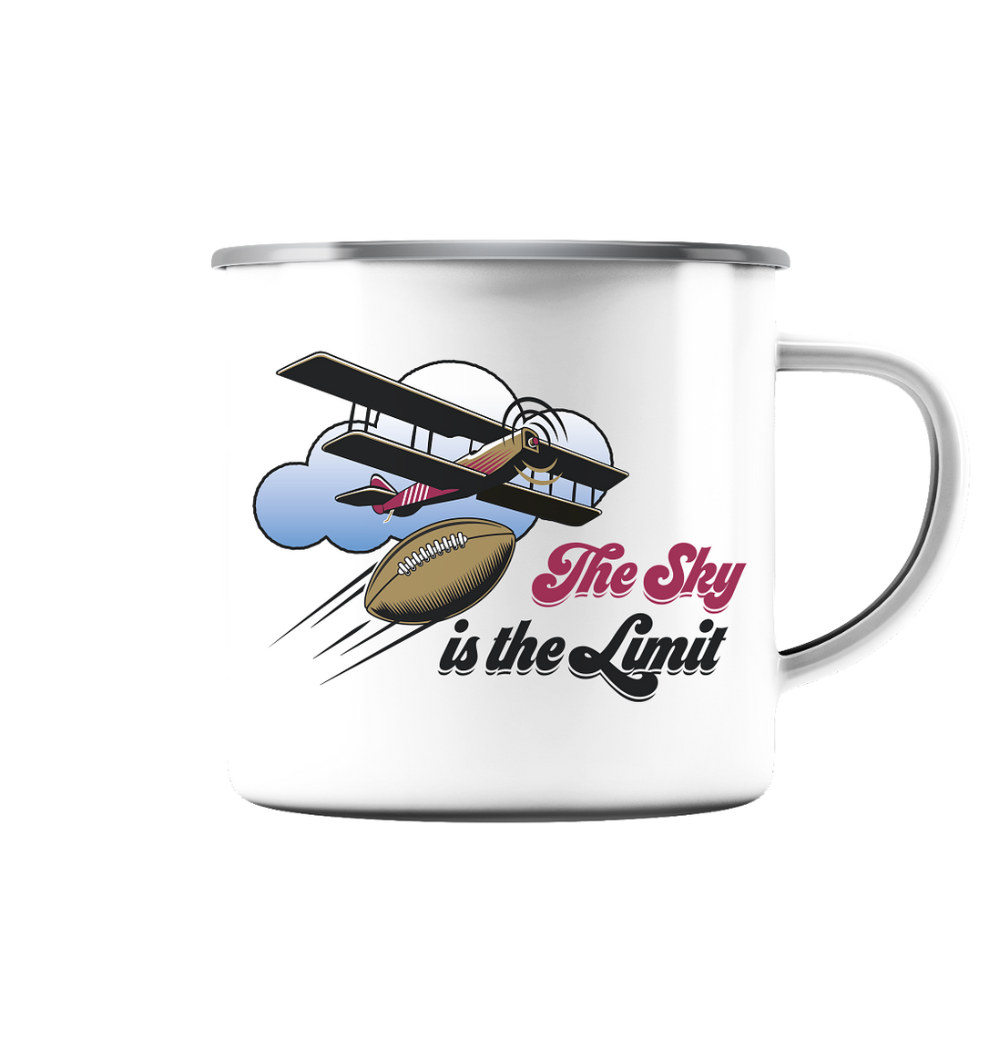The Sky is the Limit - Emaille Tasse (Silber)
