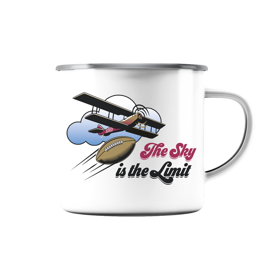 The Sky is the Limit - Emaille Tasse (Silber)