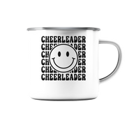 Cheerleader Smiley - Enamel Mug (Silver)