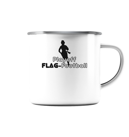 Playoff Flag Football  Women black  - Emaille Tasse (Silber)