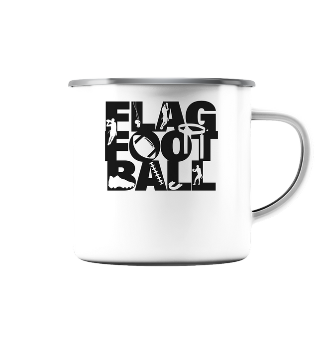Flag Football - Enamel Mug (Silver)