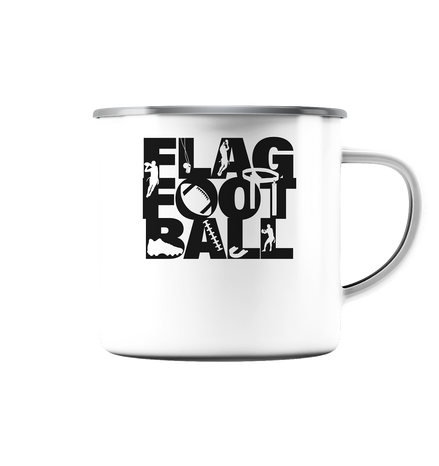 Flag Football - Enamel Mug (Silver)