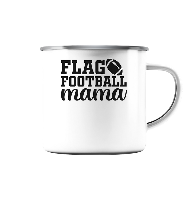 Flag Football Mom - Enamel Mug (Silver)
