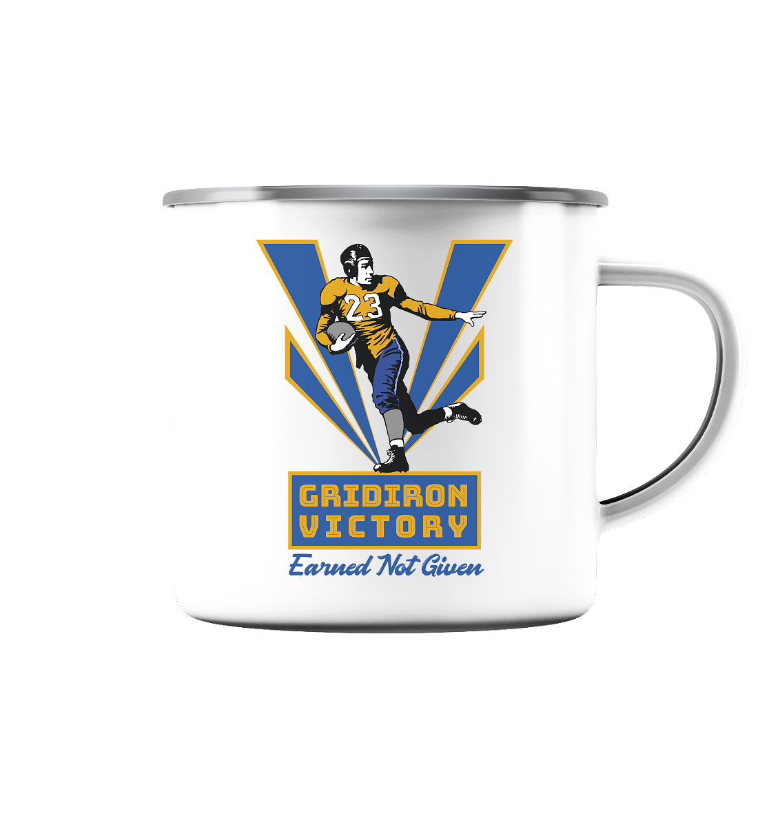Gridiron Victory - Emaille Tasse (Silber)