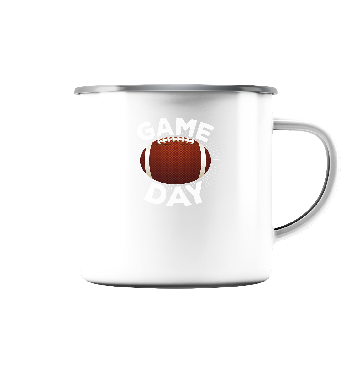 Game Day  - Emaille Tasse (Silber)