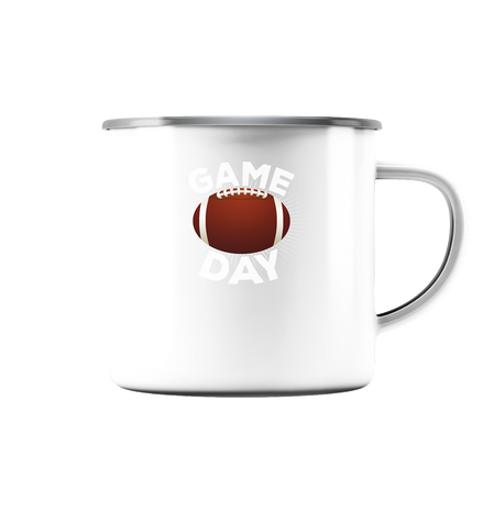 Game Day  - Emaille Tasse (Silber)