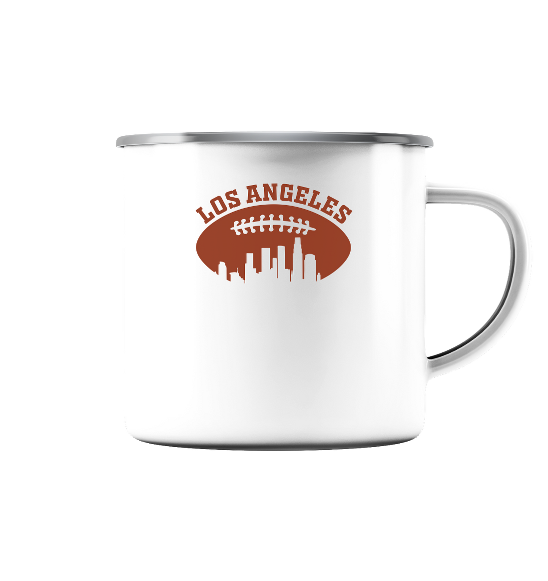Los Angeles Football Silhouette - Enamel Mug (Silver)