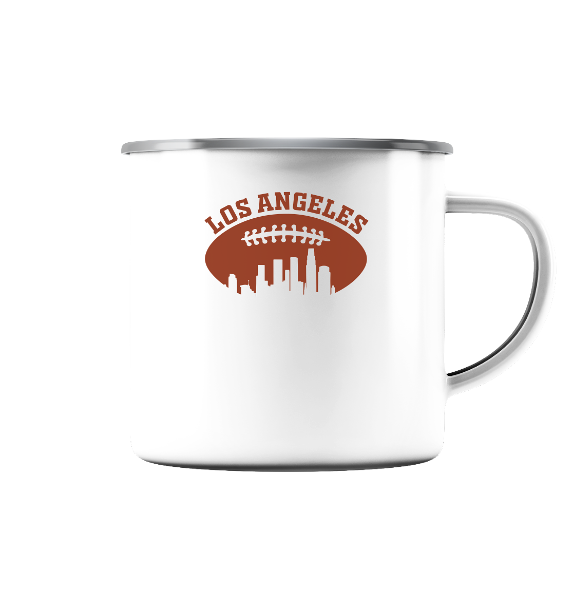 Los Angeles Football Silhouette - Enamel Mug (Silver)