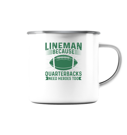 Lineman Heroes Green - Enamel Mug (Silver)