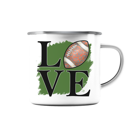 Football Love II - Enamel Mug (Silver)