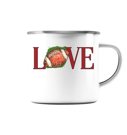 Football Love - Emaille Tasse (Silber)