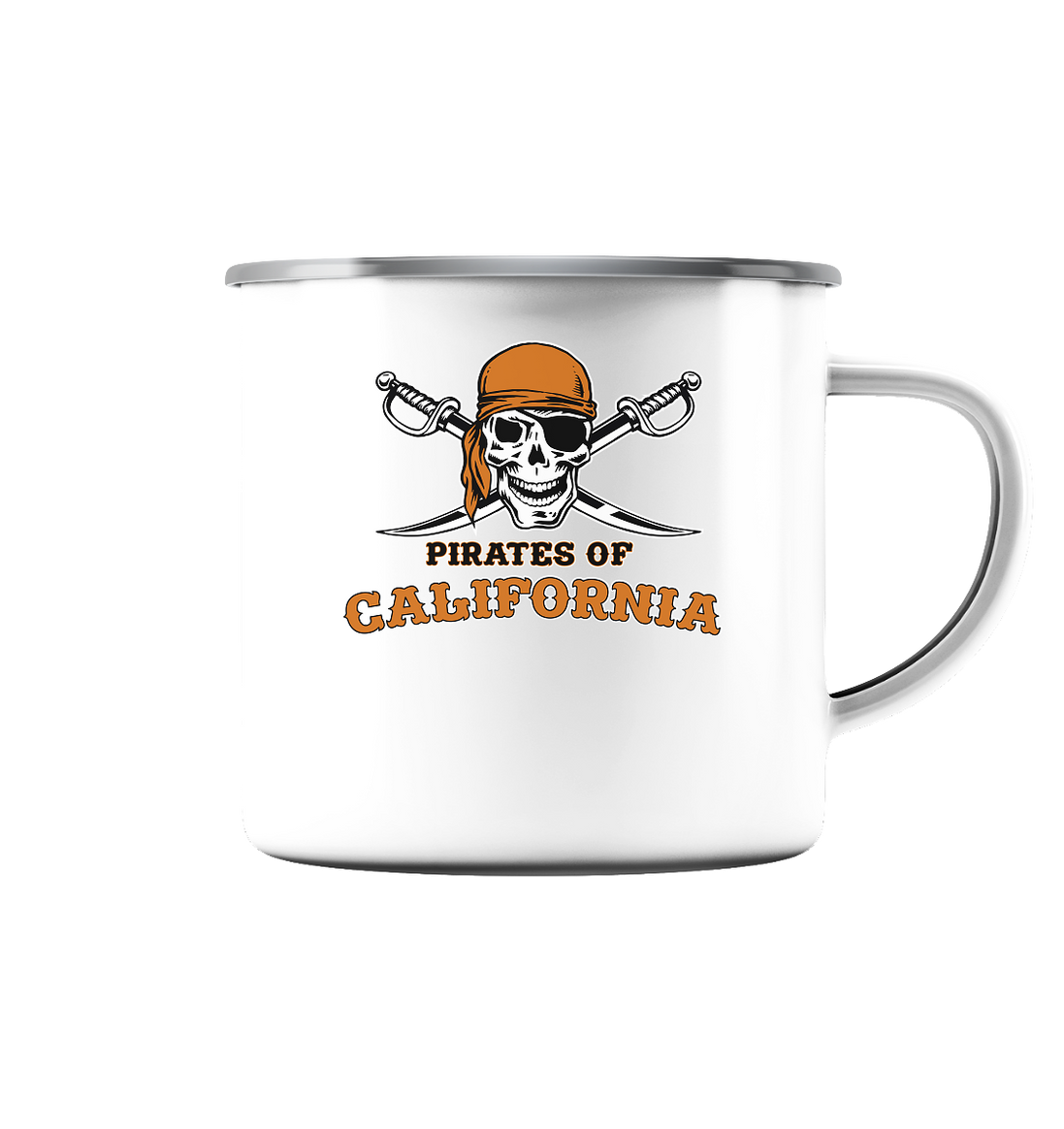 Pirates of California - Emaille Tasse (Silber)