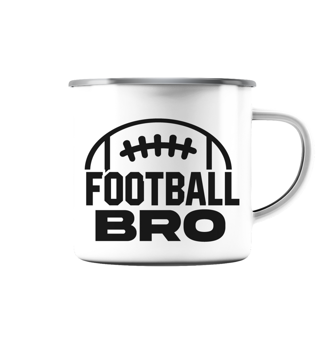 Football Bro  - Emaille Tasse (Silber)