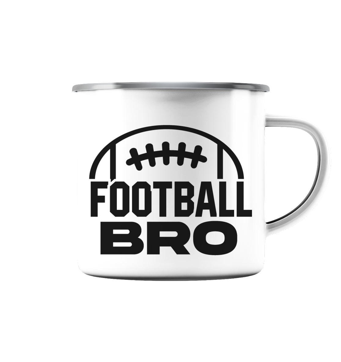 Football Bro  - Emaille Tasse (Silber)