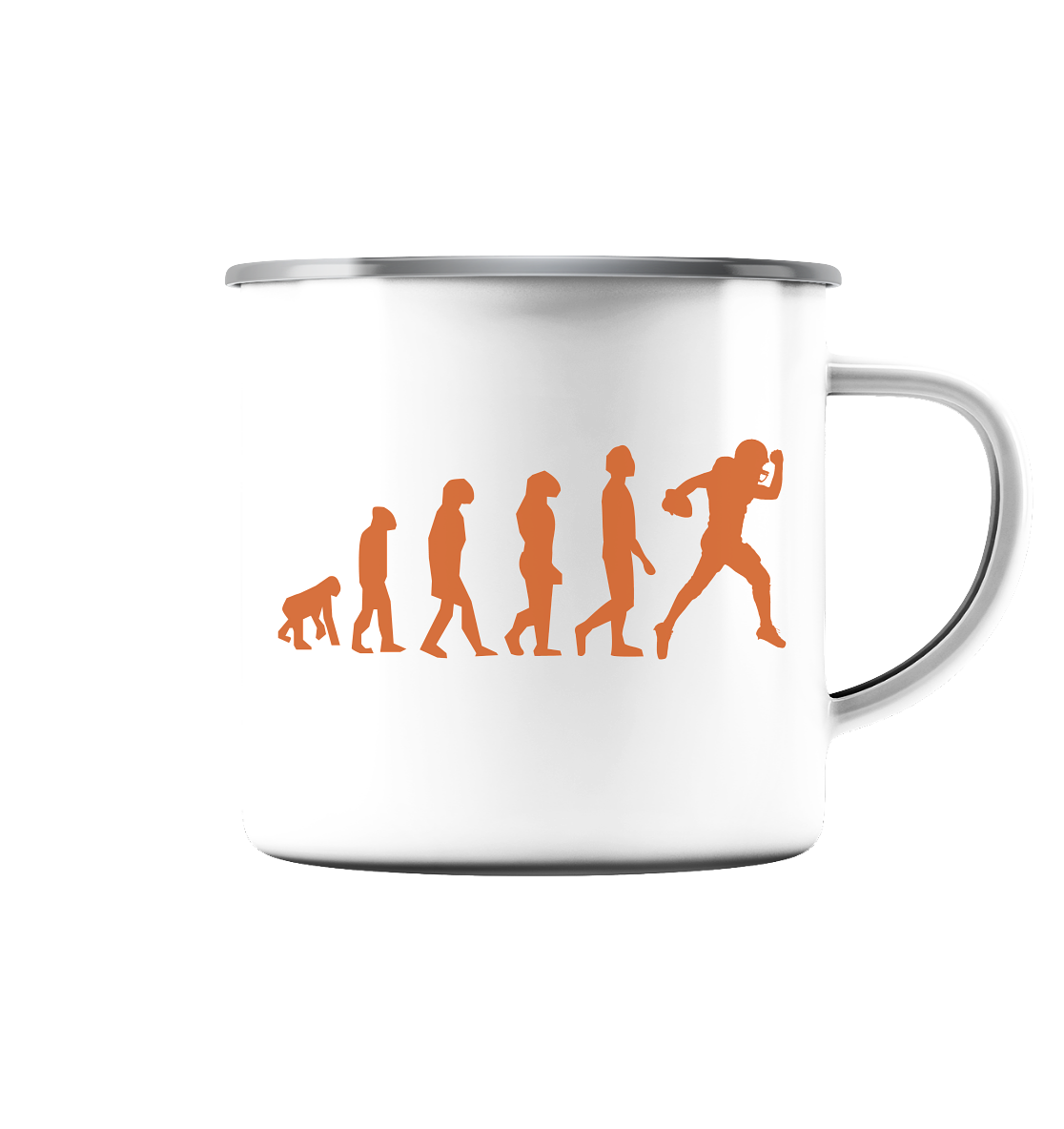 American Football Evolution - Emaille Tasse (Silber)