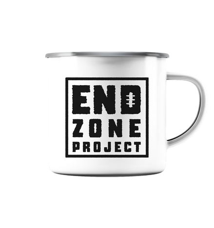 Endzone Project Quadrat - Emaille Tasse (Silber)