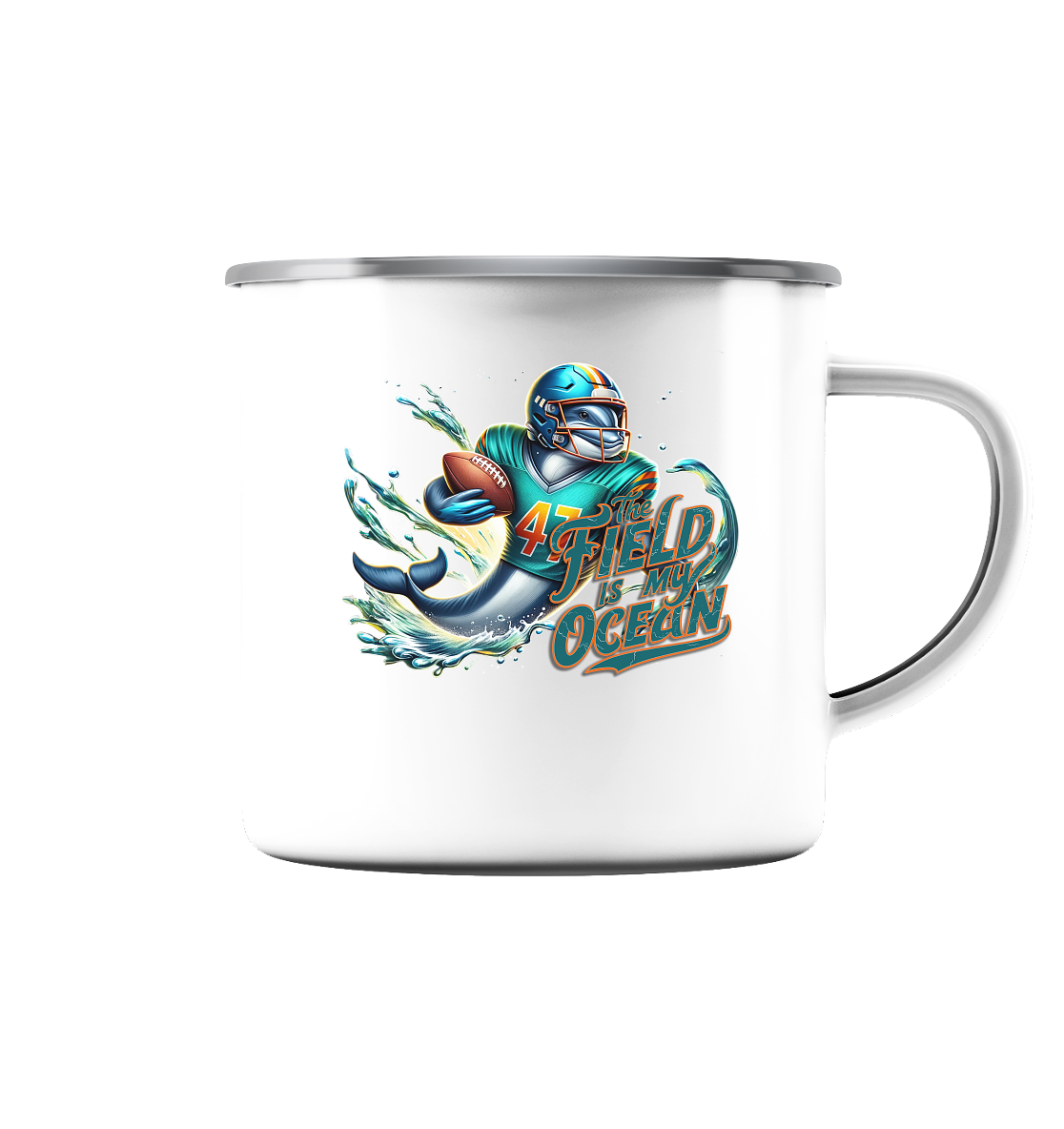 Dolphin - Enamel Mug (Silver)