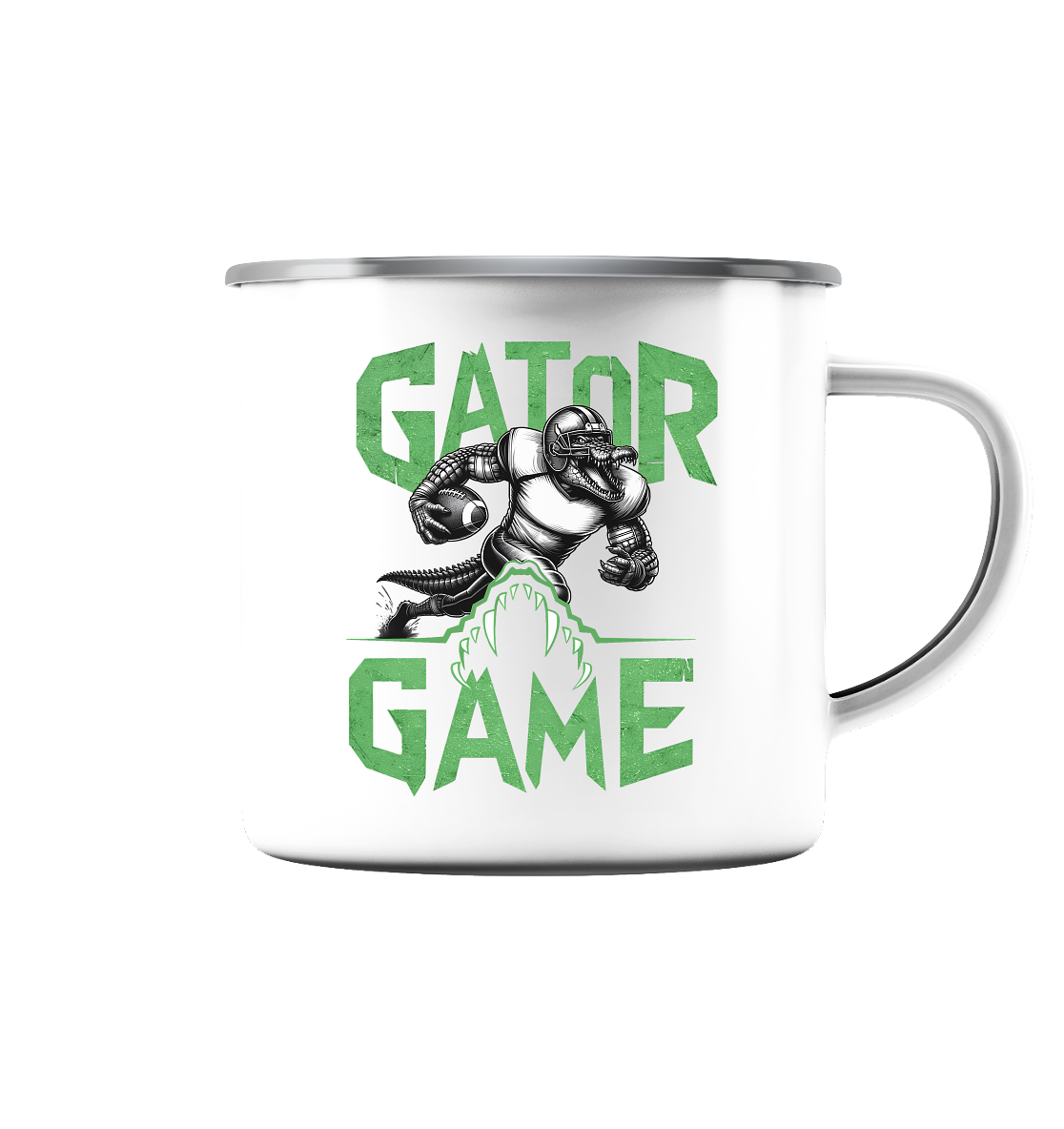 Gator Game - Emaille Tasse (Silber)