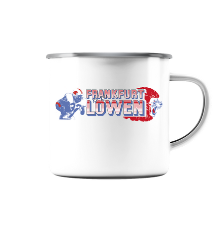 Frankfurt Löwen Emaille Tasse (Silber)