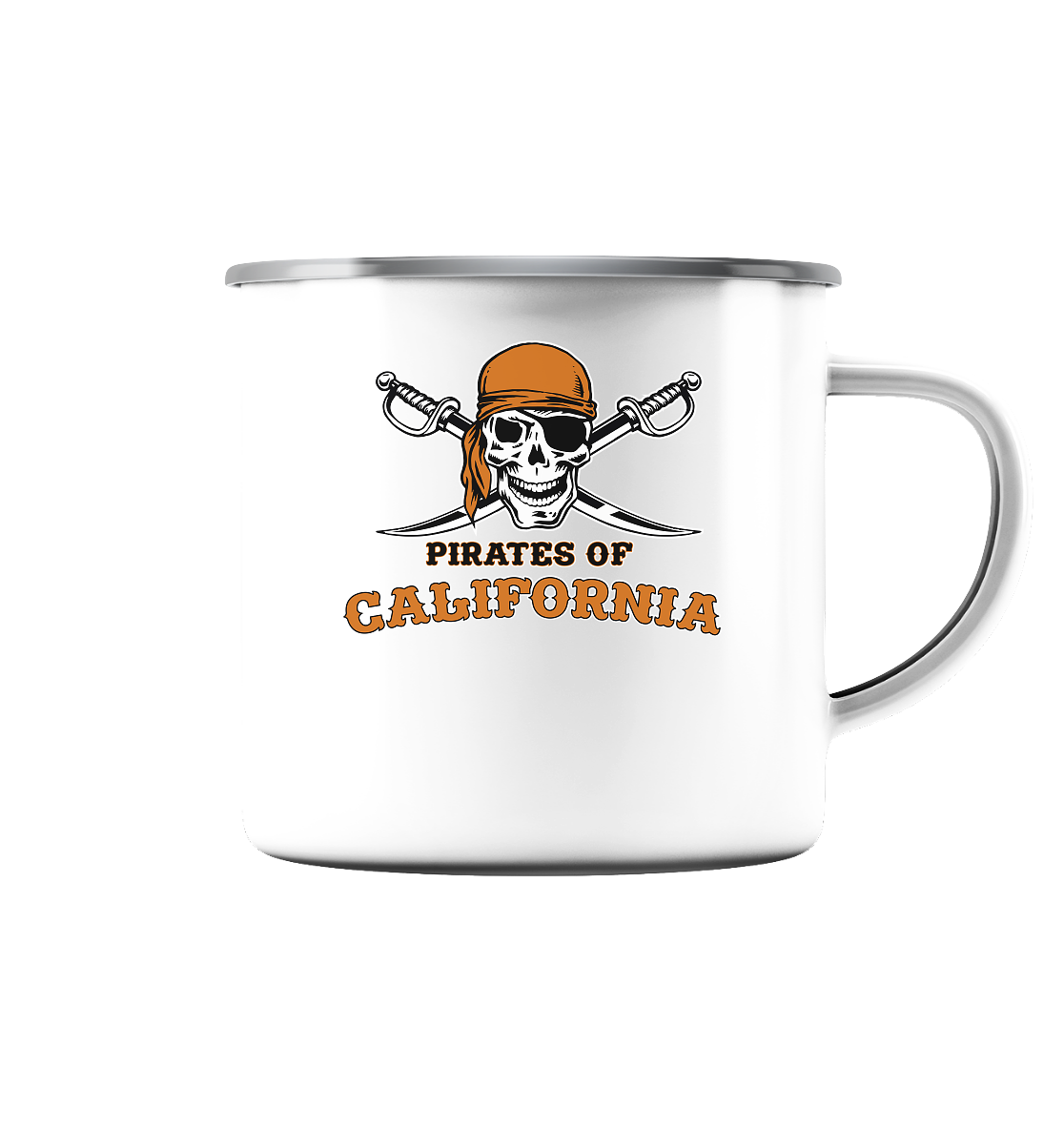 Pirates of California - Emaille Tasse (Silber)