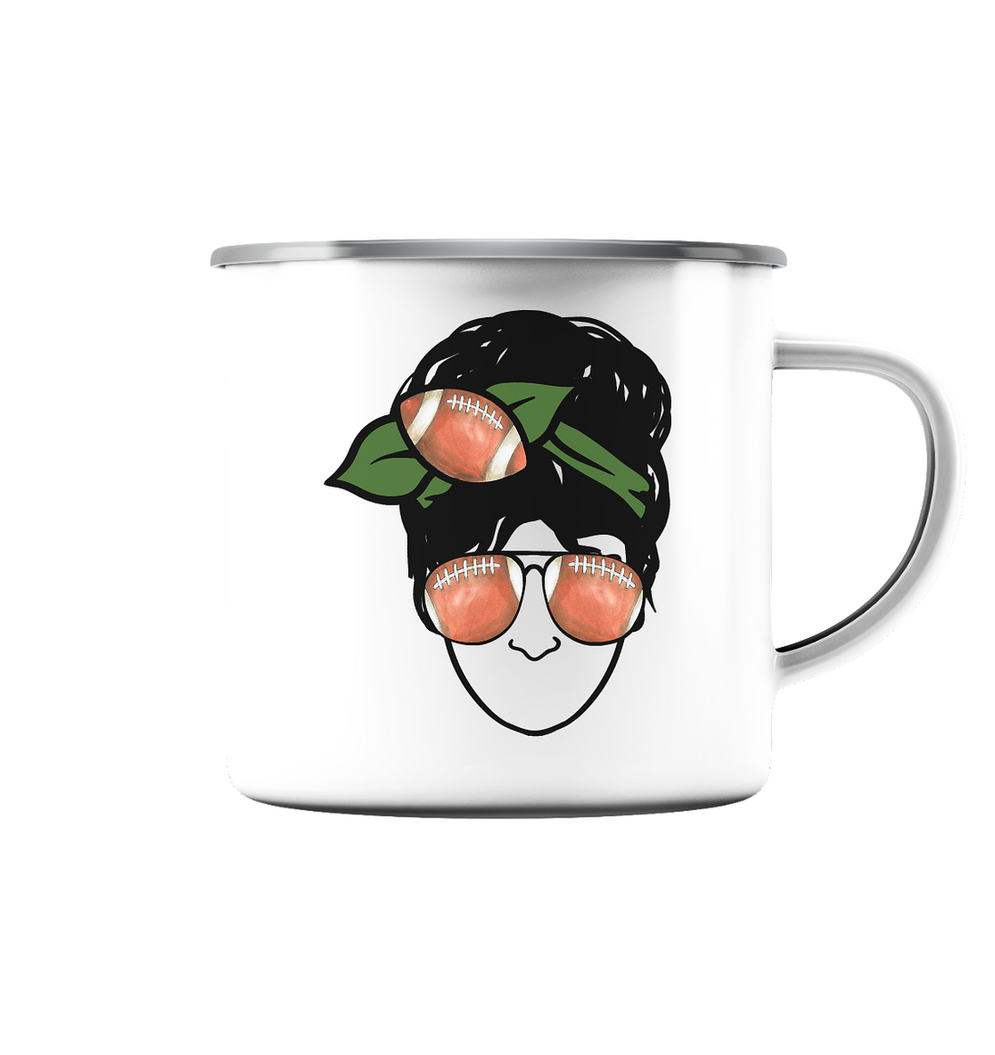 Lady Balls - Emaille Tasse (Silber)