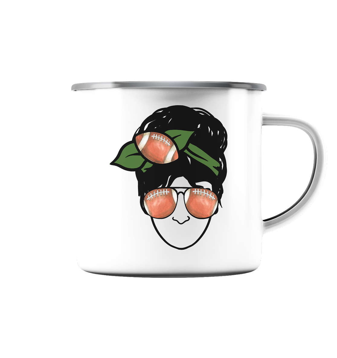 Lady Balls - Emaille Tasse (Silber)