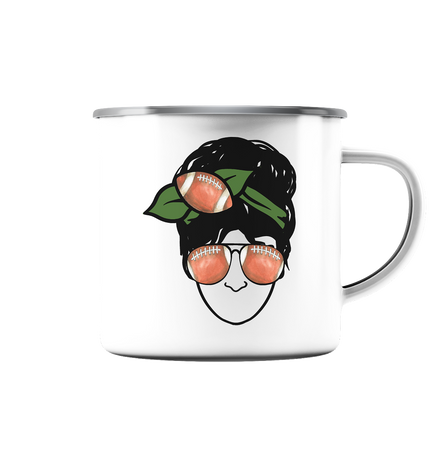 Lady Balls - Emaille Tasse (Silber)