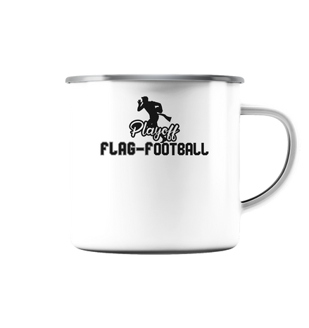 Playoff Flag Football  Men black - Emaille Tasse (Silber)