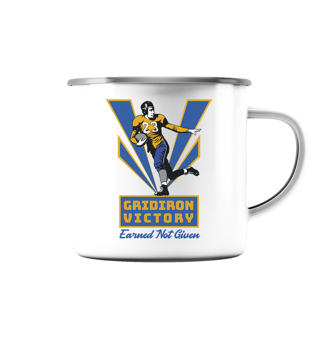 Gridiron Victory - Emaille Tasse (Silber)