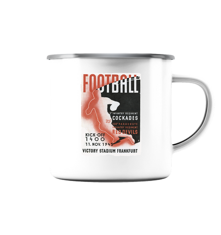 Red Devils Frankfurt 1945 - Emaille Tasse (Silber)