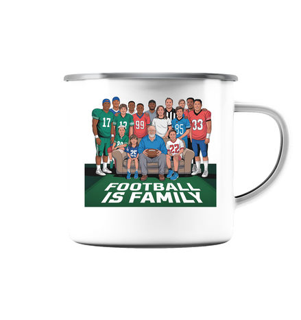 Football is Family - Emaille Tasse (Silber)