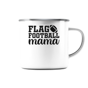 Flag Football Mom - Enamel Mug (Silver)
