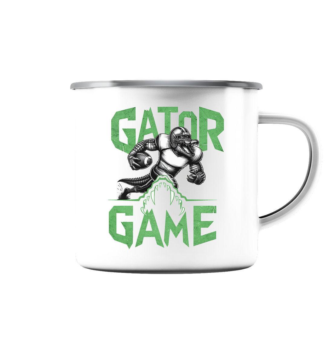 Gator Game - Emaille Tasse (Silber)