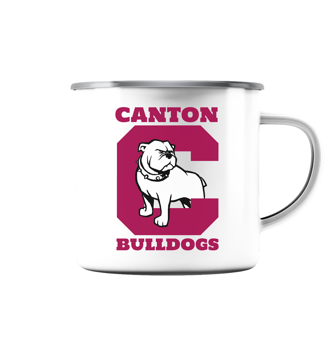 Canton Bulldogs - Enamel Mug (Silver)