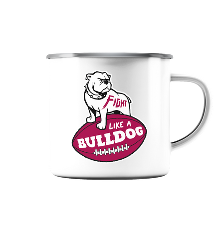 Fight like a Bulldog - Enamel Mug (Silver)