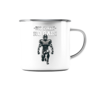 No Pain No Gain Metal  - Emaille Tasse (Silber)