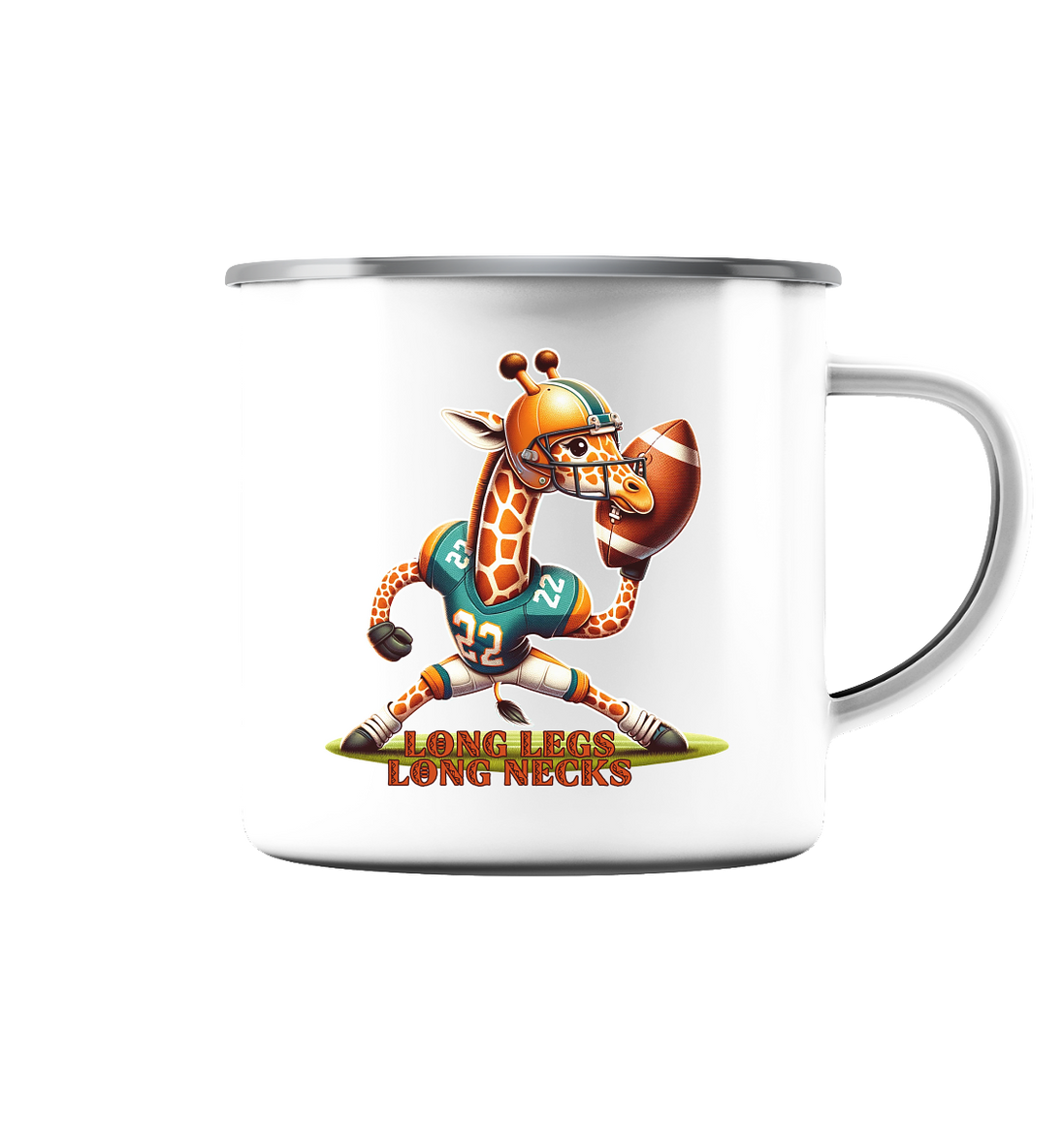 Giraffe - Enamel Mug (Silver)