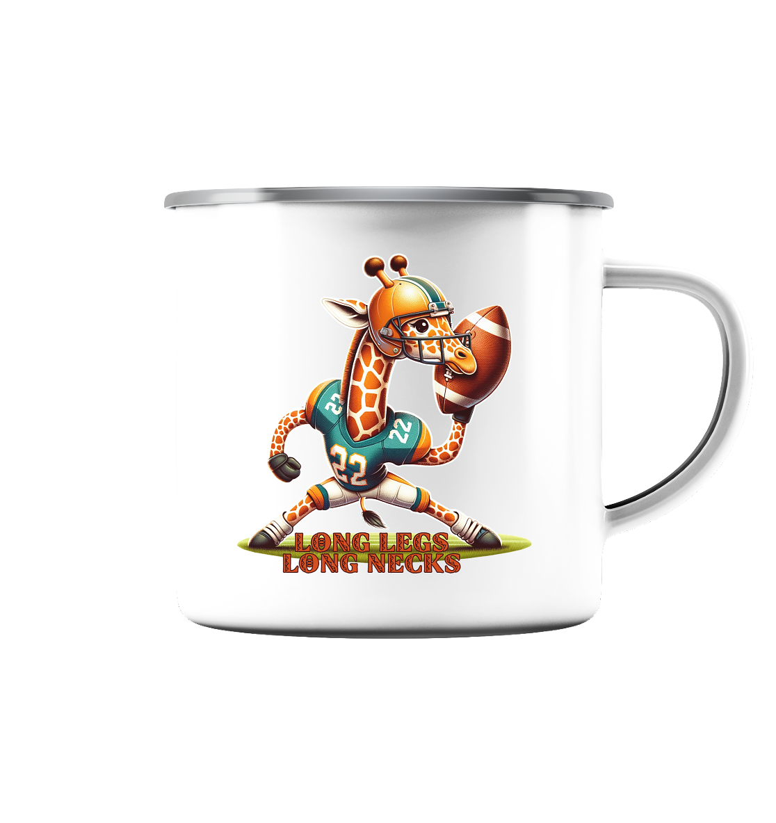 Giraffe - Enamel Mug (Silver)